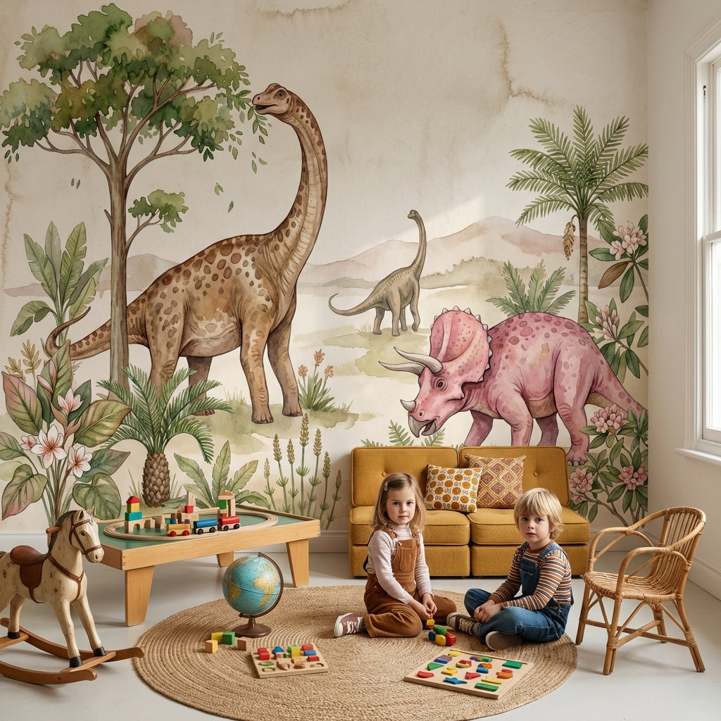 Dinosaurs Wallpaper Prehistoric Nature Removable Wall Decor