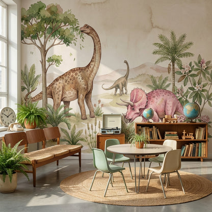 Dinosaurs Wallpaper Prehistoric Nature Removable Wall Decor