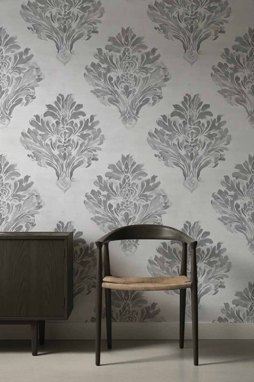 Damask Wallpaper Floral Traditional Removable Wall Decor