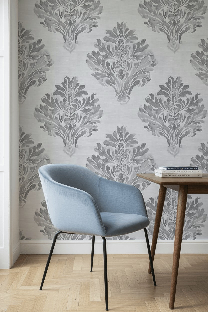 Damask Wallpaper Floral Traditional Removable Wall Decor