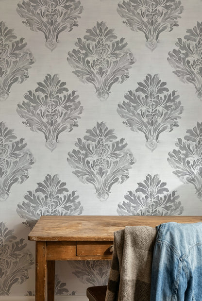 Damask Wallpaper Floral Traditional Removable Wall Decor