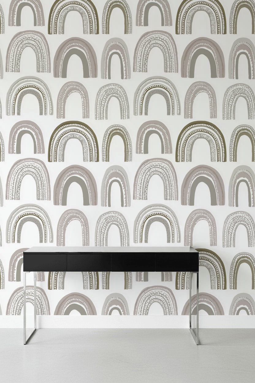 Geometric Wallpaper Arches Removable Abstract Wall Decor