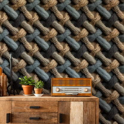 Woven Wallpaper Textile Chevron Removable Wall Decor