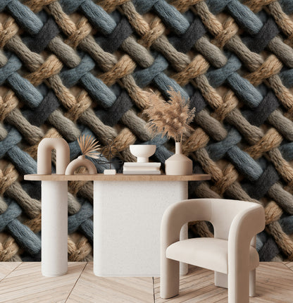 Woven Wallpaper Textile Chevron Removable Wall Decor