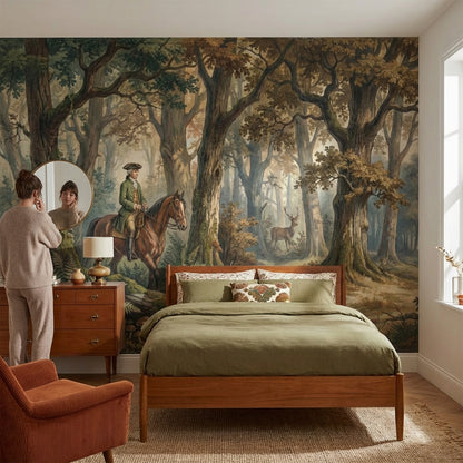 Forest Wallpaper Horseback Woodland Wall Mural