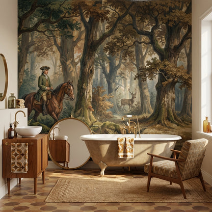 Forest Wallpaper Horseback Woodland Wall Mural