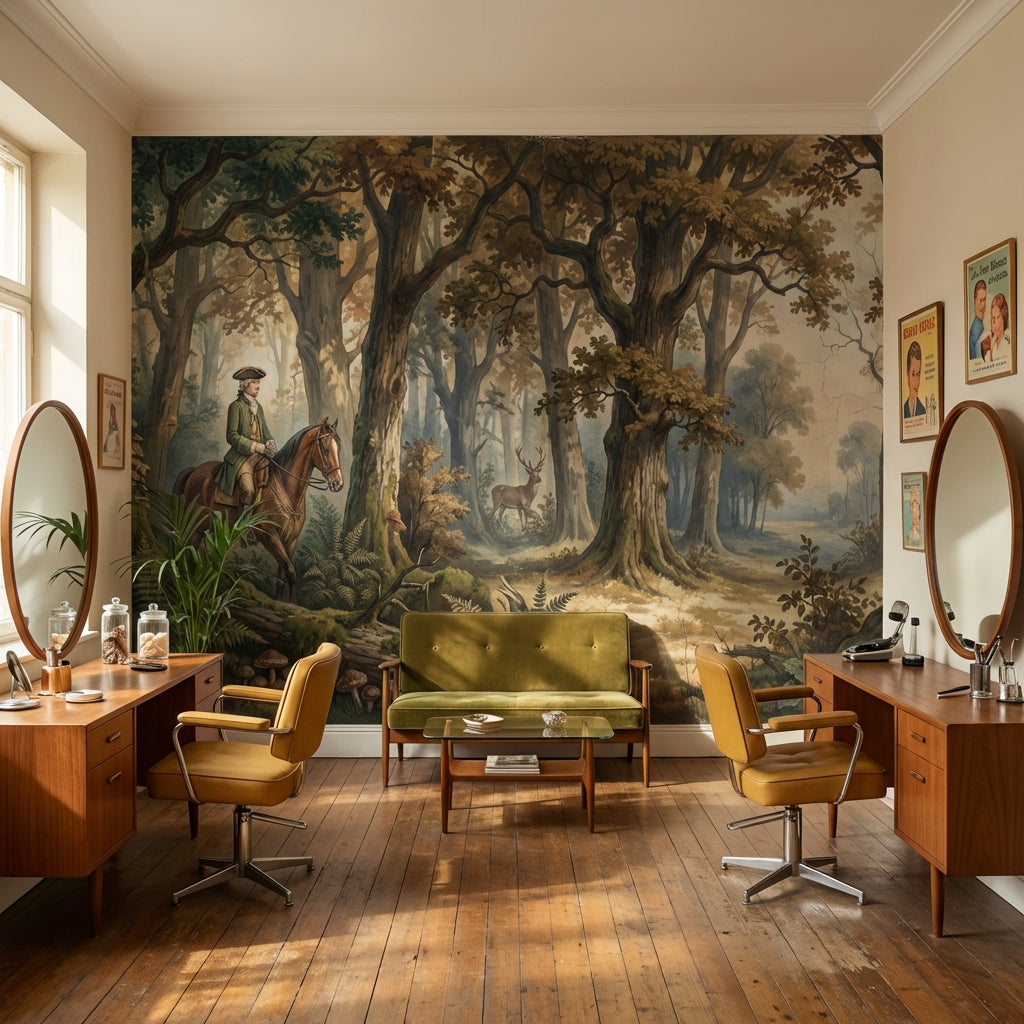 Forest Wallpaper Horseback Woodland Wall Mural