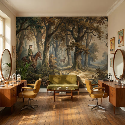 Forest Wallpaper Horseback Woodland Wall Mural