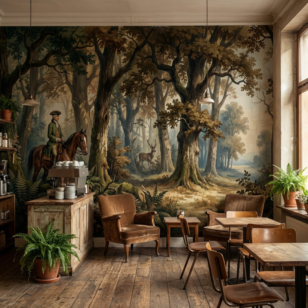 Forest Wallpaper Horseback Woodland Wall Mural