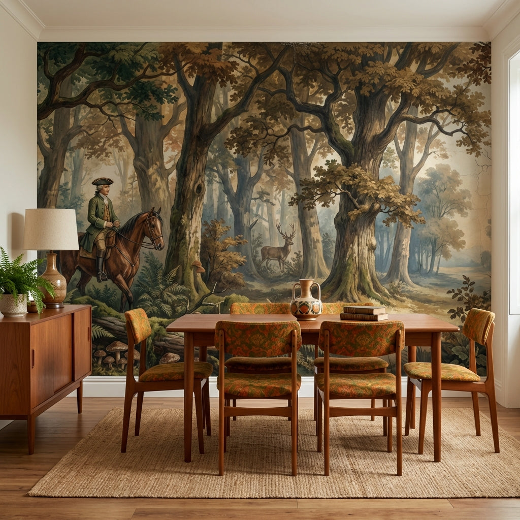 Forest Wallpaper Horseback Woodland Wall Mural