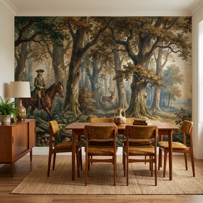 Forest Wallpaper Horseback Woodland Wall Mural