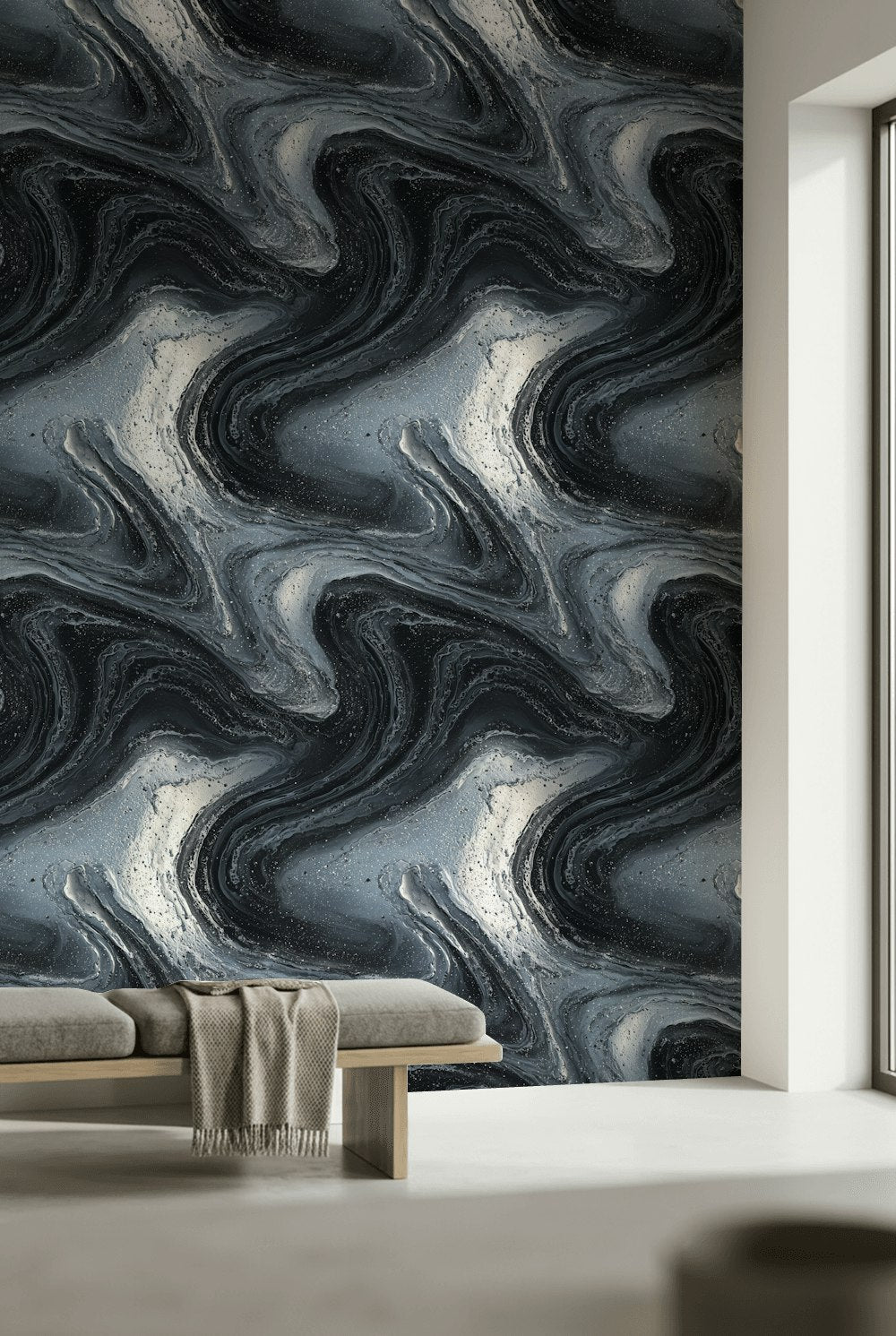 Modern Marble Wallpaper Gray Removable Abstract Wall Decor
