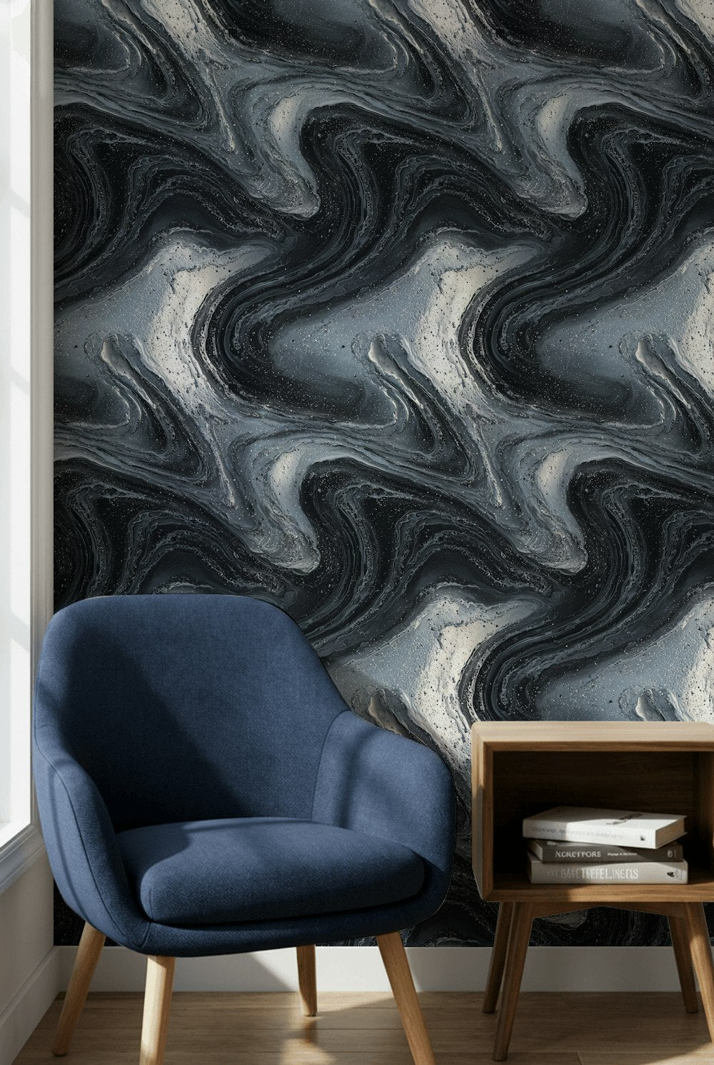 Modern Marble Wallpaper Gray Removable Abstract Wall Decor