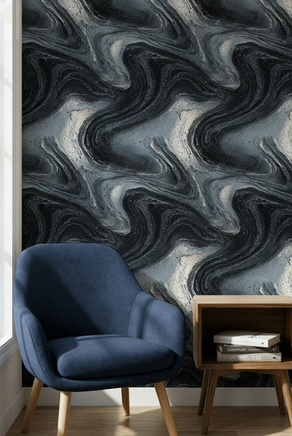 Modern Marble Wallpaper Gray Removable Abstract Wall Decor
