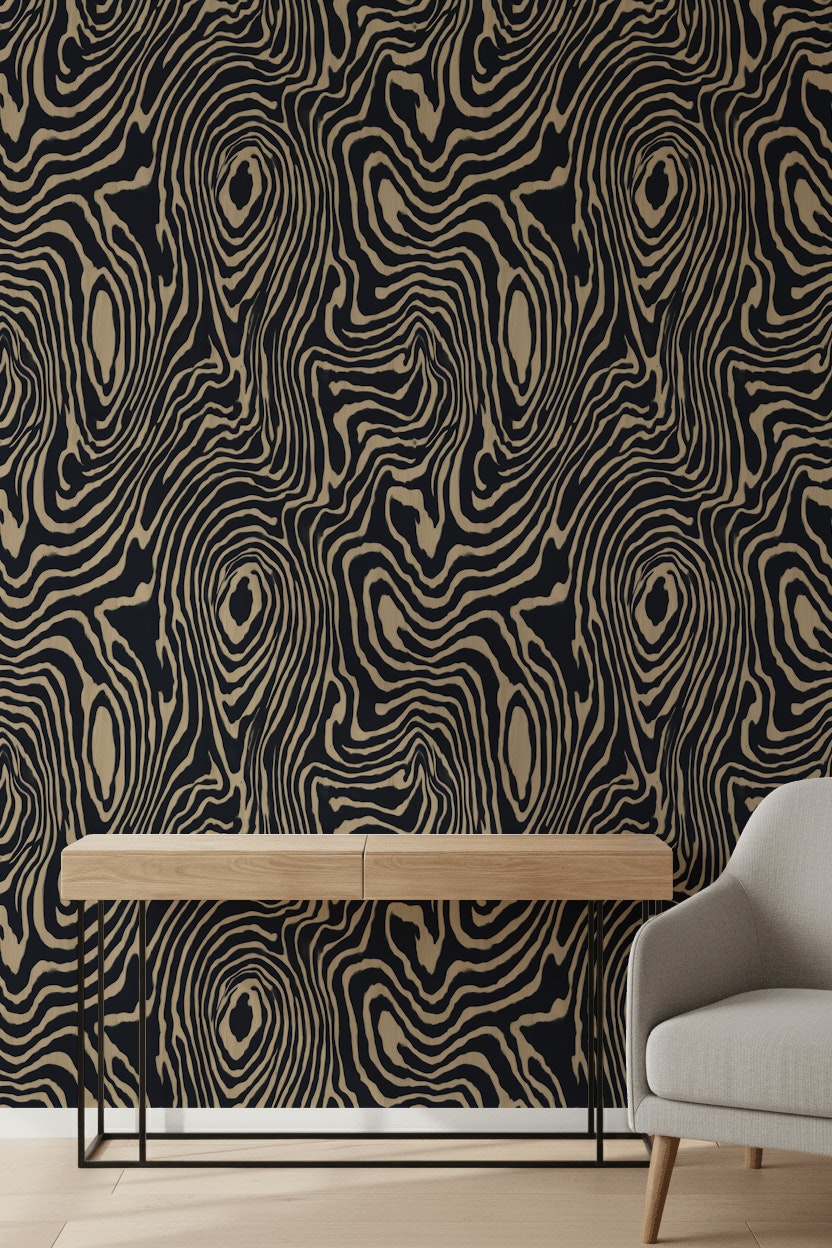 Abstract Pattern Wallpaper Organic Beige Wall Decor