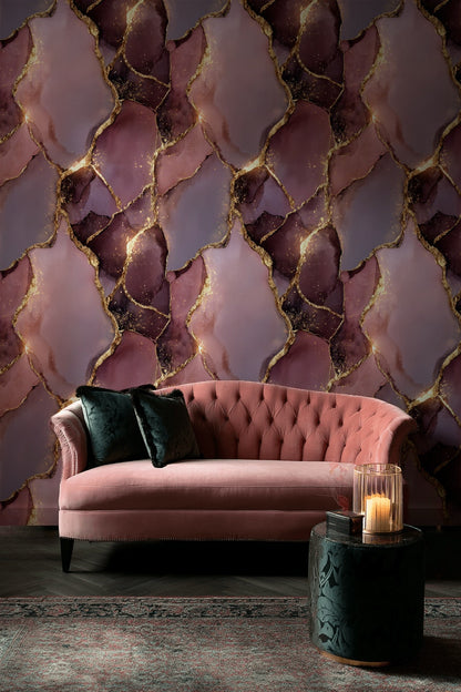 Marble Wallpaper Abstract Removable Golden Look Wall Mural