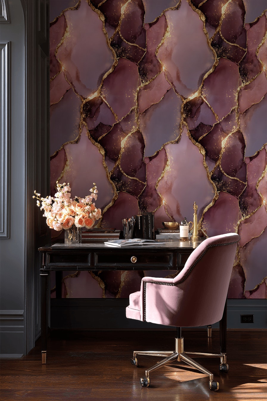 Marble Wallpaper Abstract Removable Golden Look Wall Mural