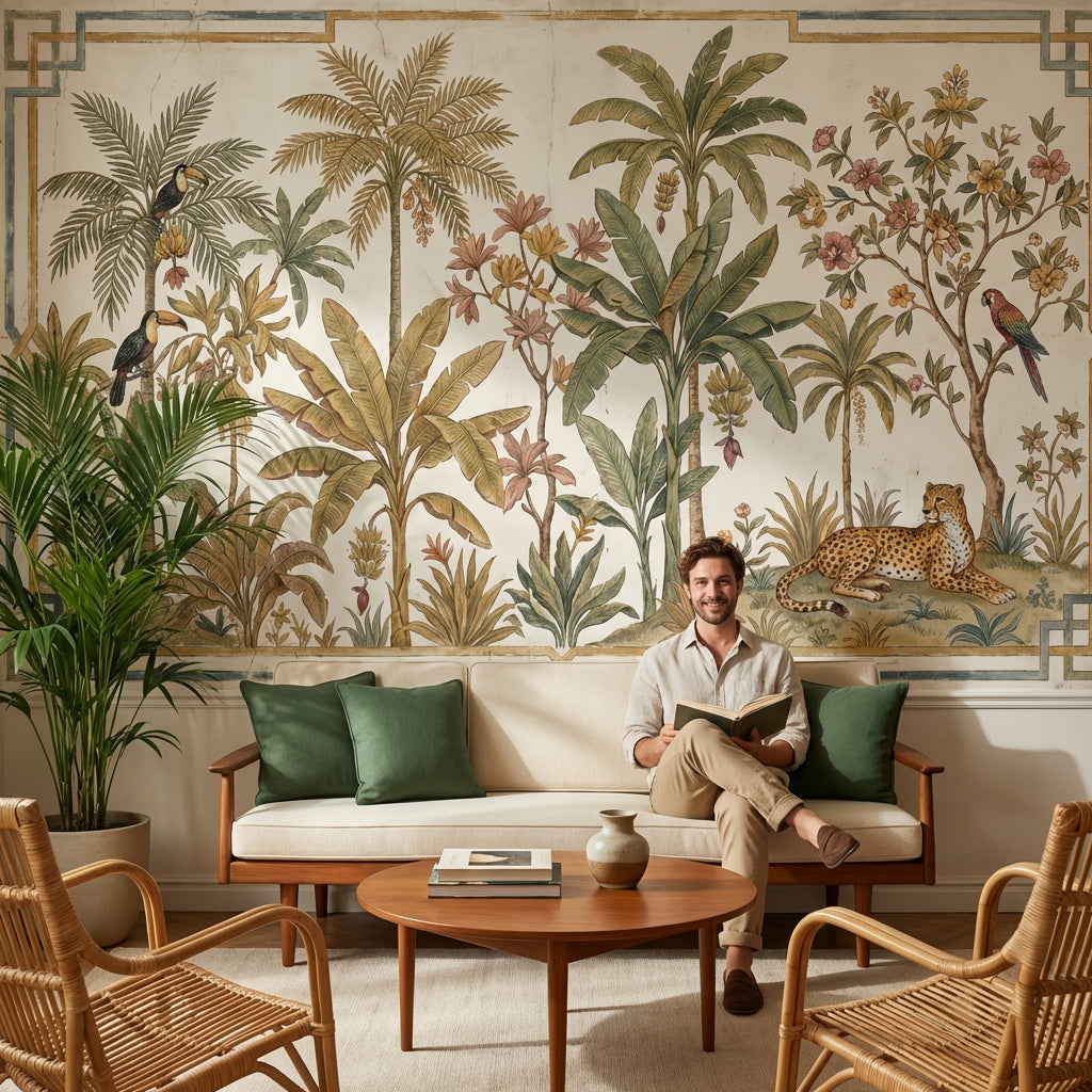 Tropical Wallpaper Vintage Exotic Wall Mural