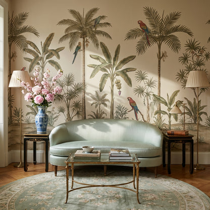 Shades Of Green Wallpaper Tropical Palm Wall Mural