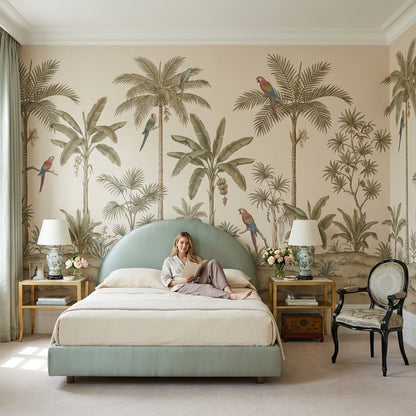 Shades Of Green Wallpaper Tropical Palm Wall Mural