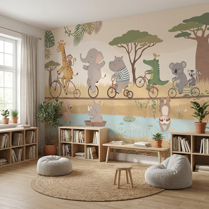Animals Wallpaper Nature Cartoon Wall Mural