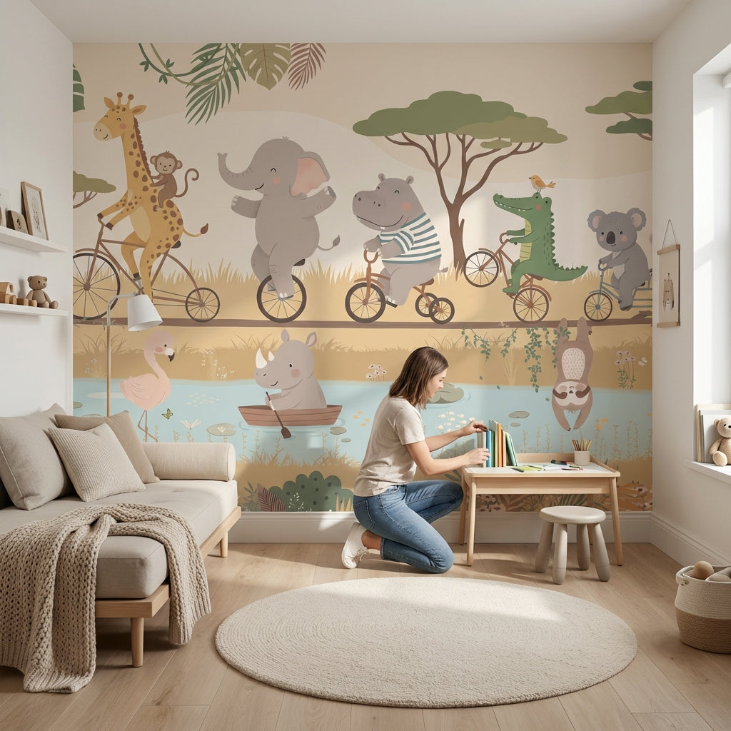Animals Wallpaper Nature Cartoon Wall Mural
