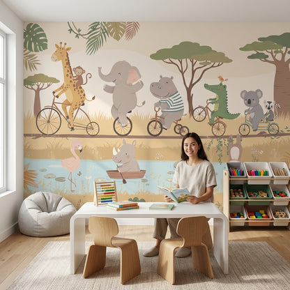 Animals Wallpaper Nature Cartoon Wall Mural