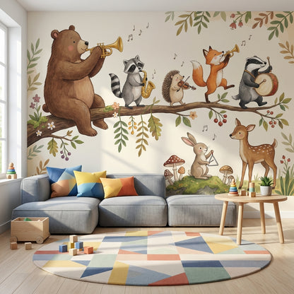 Whimsical Animals Wallpaper Forest Nature Wall Mural