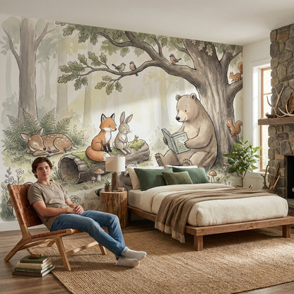 Whimsical Forest Wallpaper Cheerful Woodland Wall Mural