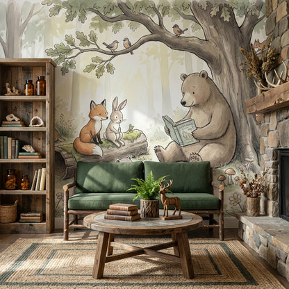 Whimsical Forest Wallpaper Cheerful Woodland Wall Mural