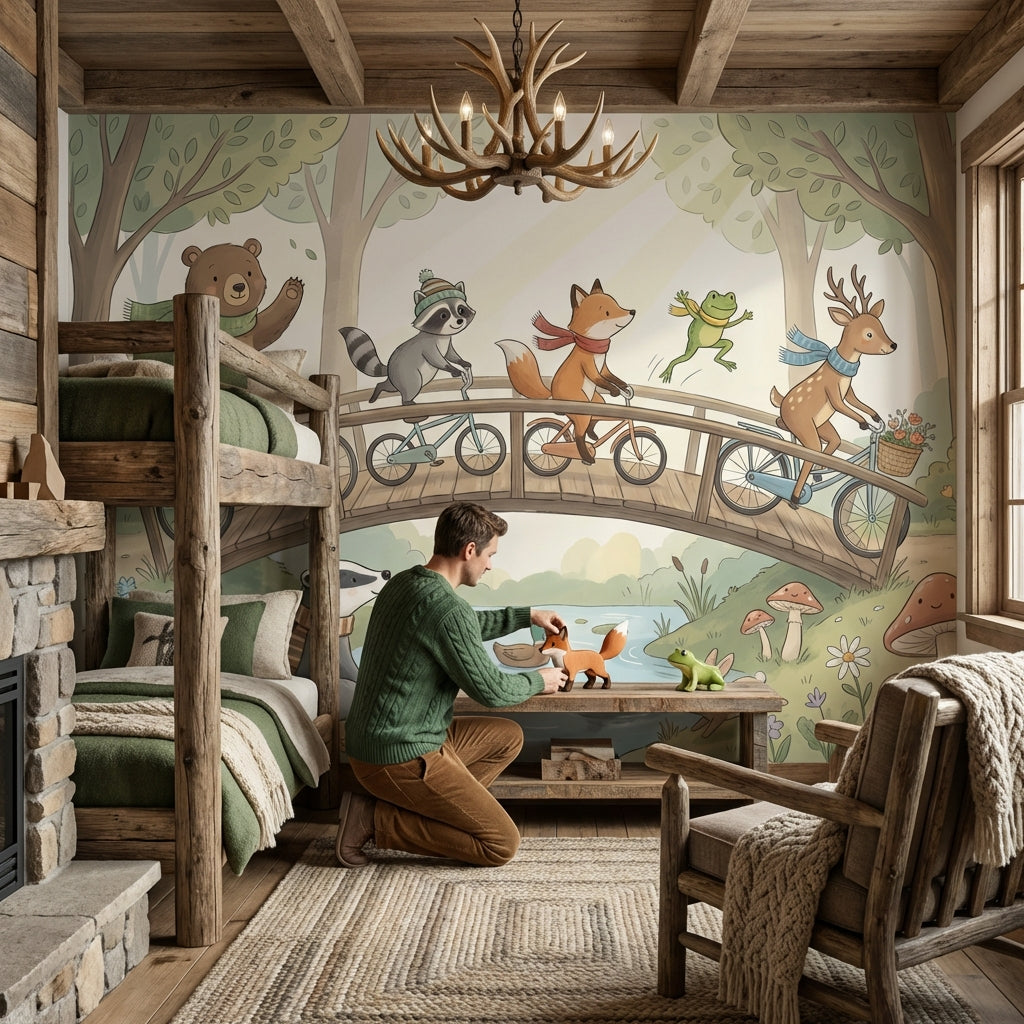 Forest Animals Wallpaper Nature Playful Wall Mural