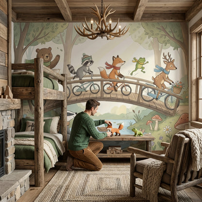 Forest Animals Wallpaper Nature Playful Wall Mural