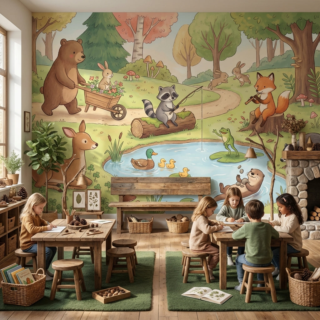 Woodland Wallpaper Animals Nature Wall Decor