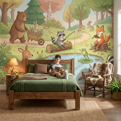 Woodland Wallpaper Animals Nature Wall Decor