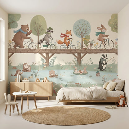 Animal Wallpaper Nature Playful Removable Wall Decor