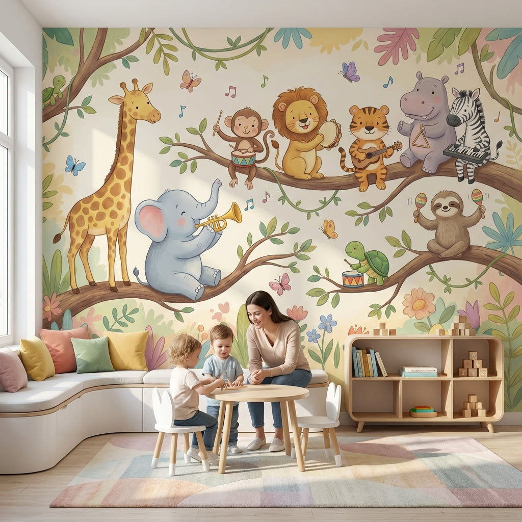 Animals Wallpaper Music Cartoon Wall Mural