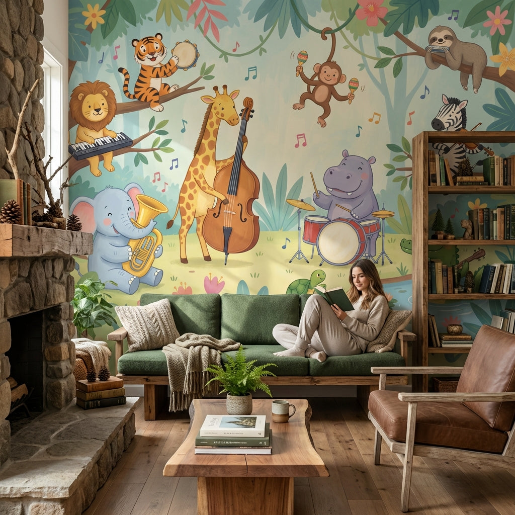 Animals Wallpaper Music Forest Wall Mural