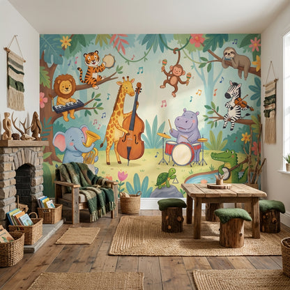 Animals Wallpaper Music Forest Wall Mural