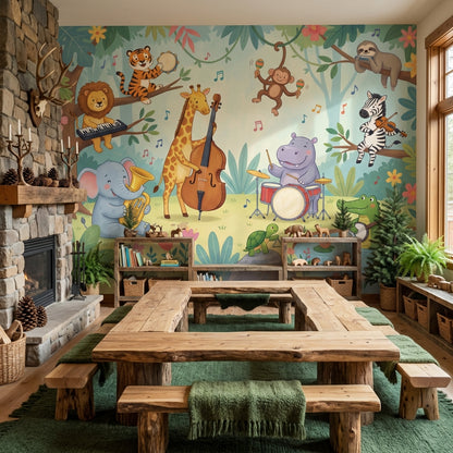 Animals Wallpaper Music Forest Wall Mural