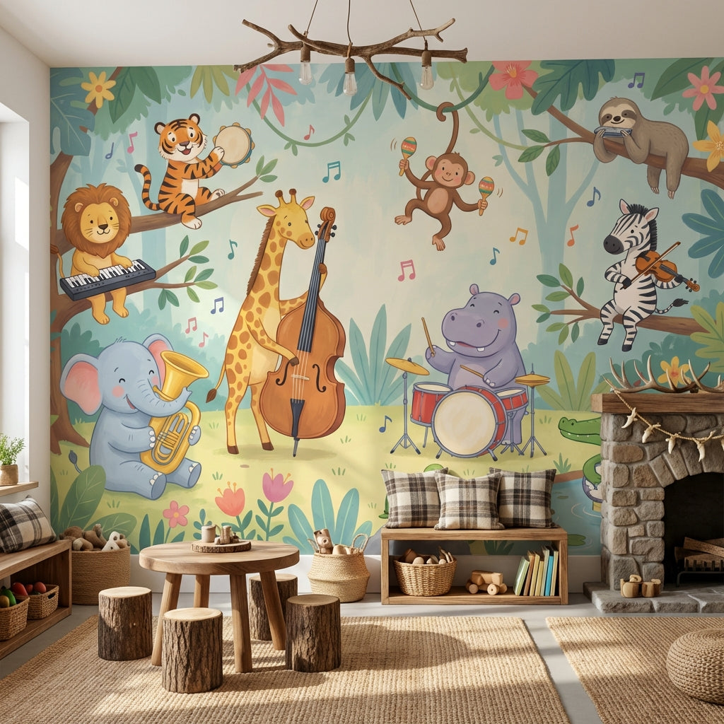 Animals Wallpaper Music Forest Wall Mural