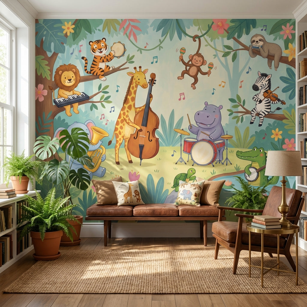 Animals Wallpaper Music Forest Wall Mural