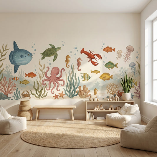 Underwater Wallpaper Sea Creatures Ocean Wall Mural