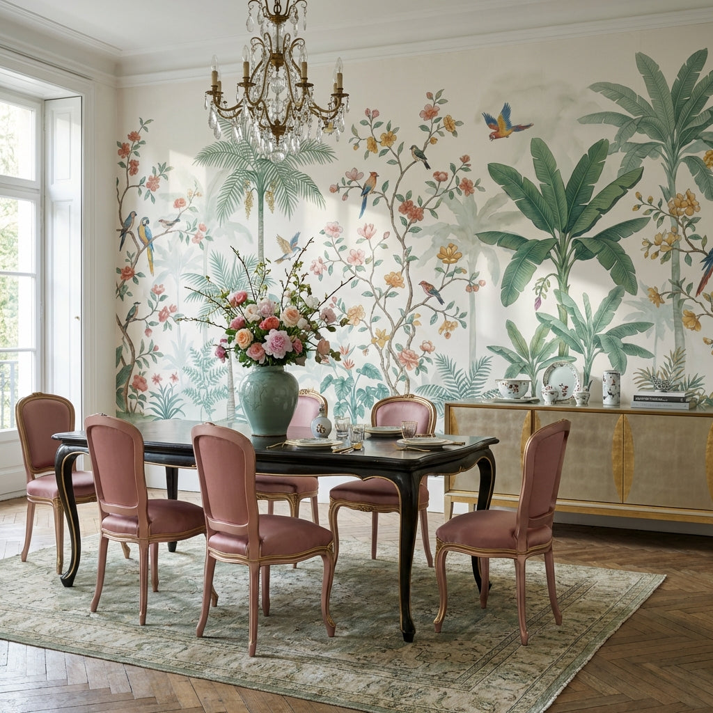 Tropical Birds Wallpaper Vintage Palm Wall Mural