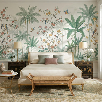 Tropical Birds Wallpaper Vintage Palm Wall Mural