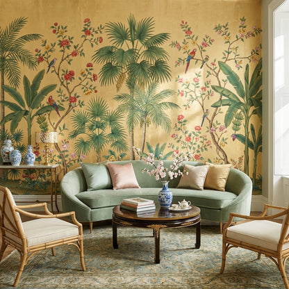 Tropical Wallpaper Floral Birds Removable Wall Decor