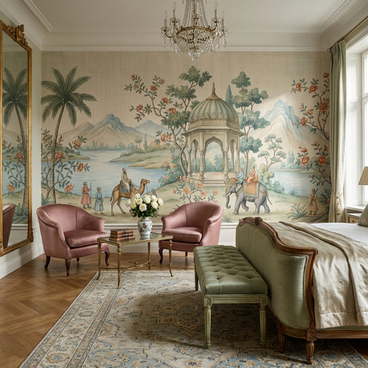 Landscape Wallpaper Pavilion Camel Wall Mural