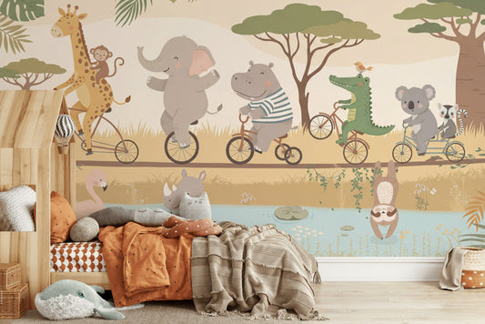 Animals Wallpaper Nature Cartoon Wall Mural