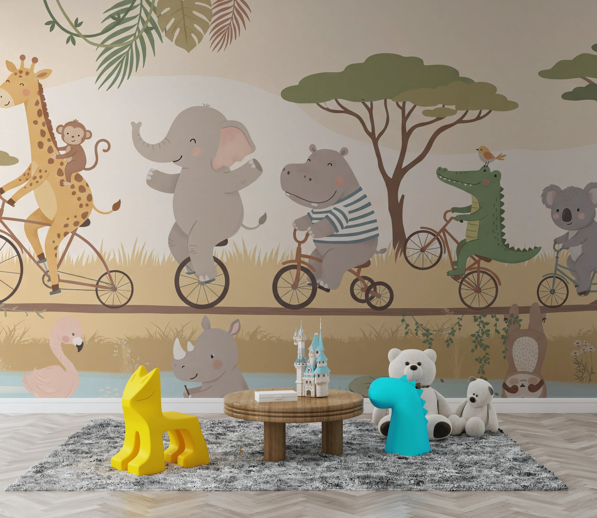 Animals Wallpaper Nature Cartoon Wall Mural