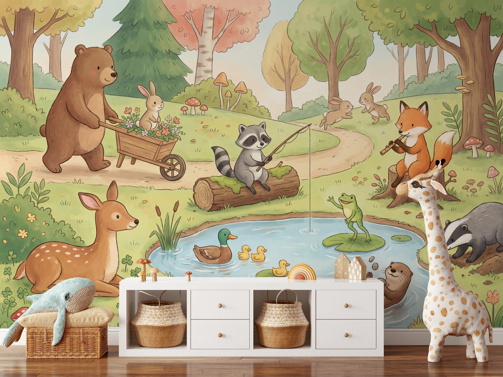 Woodland Wallpaper Animals Nature Wall Decor