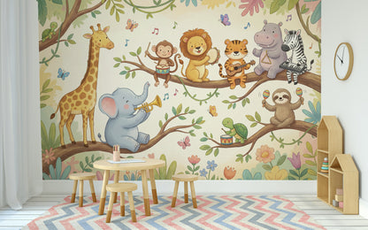 Animals Wallpaper Music Cartoon Wall Mural